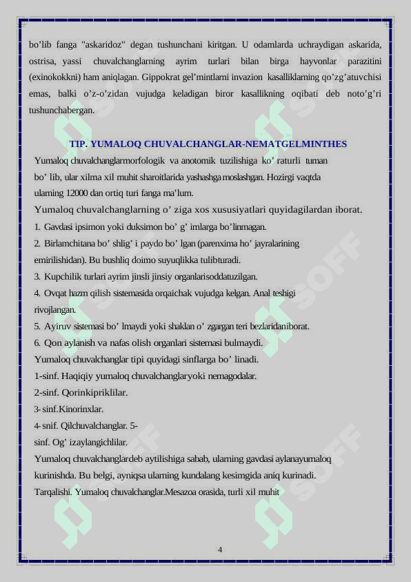 Parazit chuvalchanglar 4