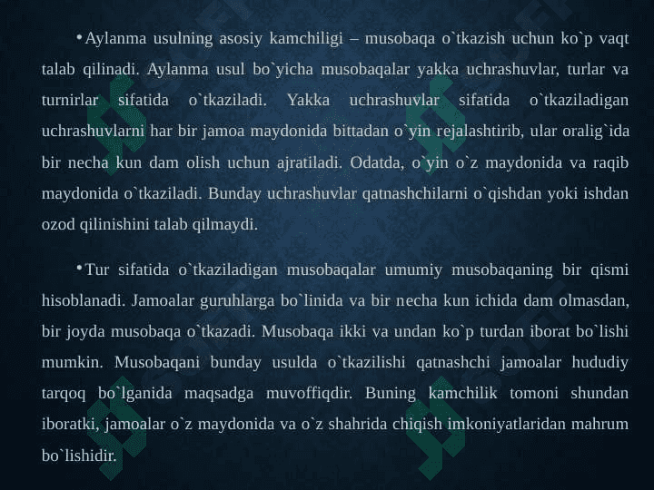 Sport musobaqalarini tashkil qilish va o’tkazish 6