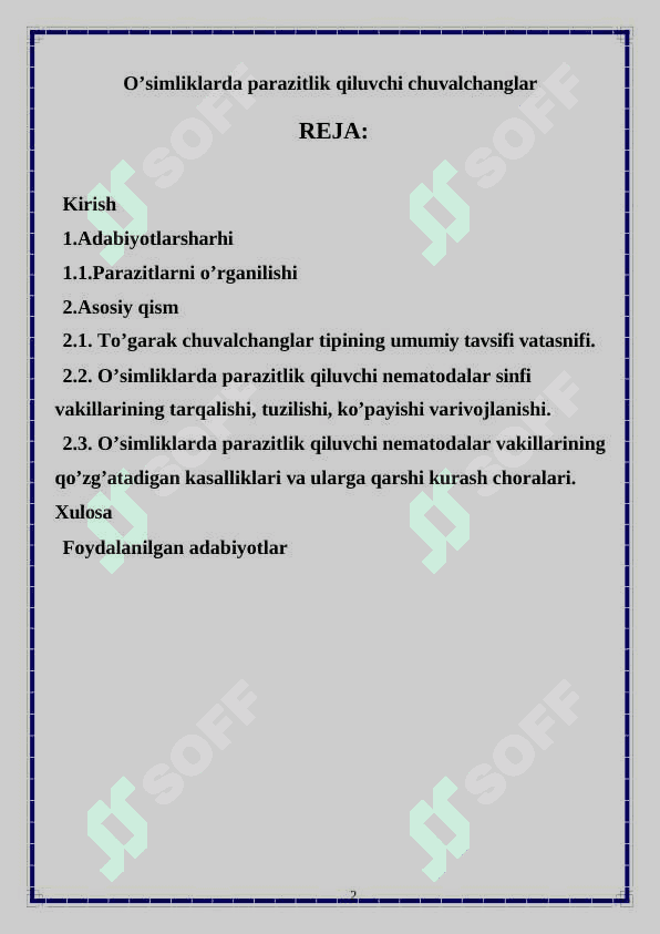 O’simliklarda parazitlik qiluvchi chuvalchanglar 2