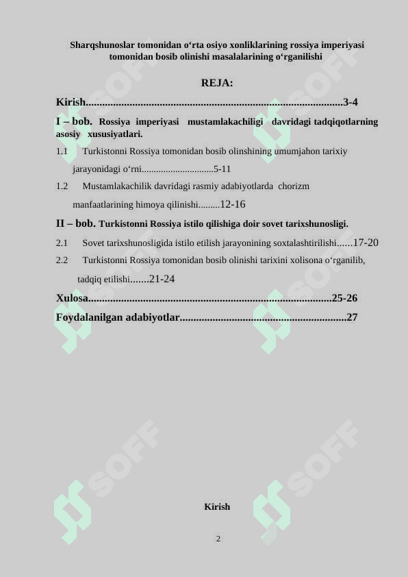Sharqshunoslar tomonidan o‘rta osiyo xonliklarining rossiya imperiyasi tomonidan bosib olinishi masalalarining o‘rganilishi 2