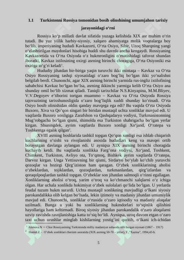 Sharqshunoslar tomonidan o‘rta osiyo xonliklarining rossiya imperiyasi tomonidan bosib olinishi masalalarining o‘rganilishi 5