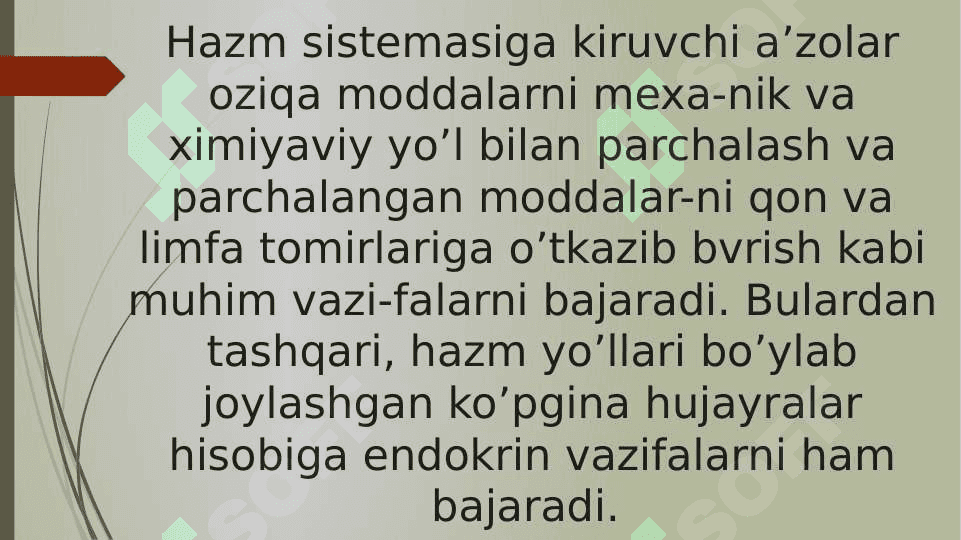 Hazmlanish jarayoning endokrin boshqaruvi. Me’da ichak nayining endokrin hujayralari 2