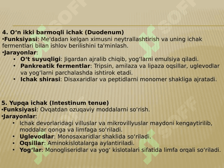 OVQAT HAZIM QILISH A’ZOLARINING FIZIALOGIYASI 8