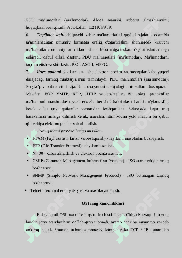 ISO/OSI MODELI 8