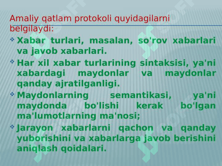 Amaliy pog’ona protokollari va xizmatlari 3