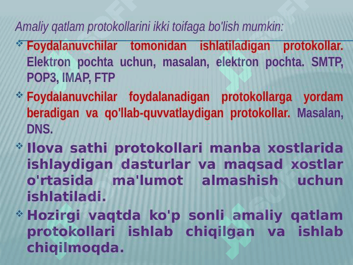 Amaliy pog’ona protokollari va xizmatlari 4