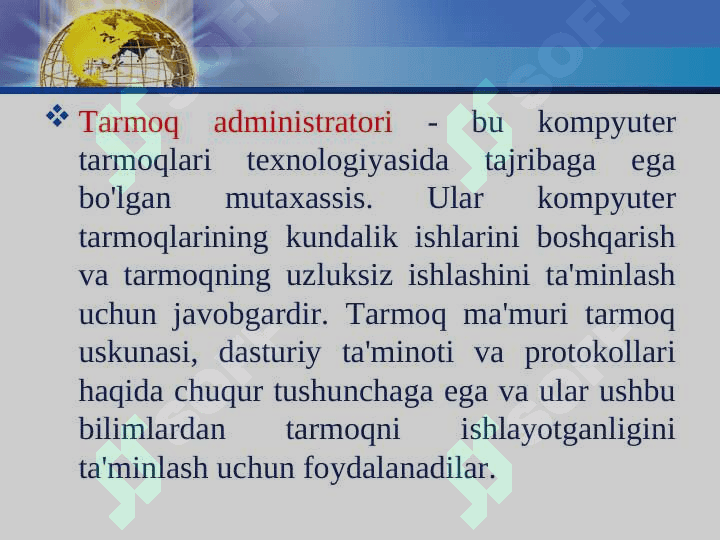 TARMOQ RESURSLARINI BOSHQARISH 8