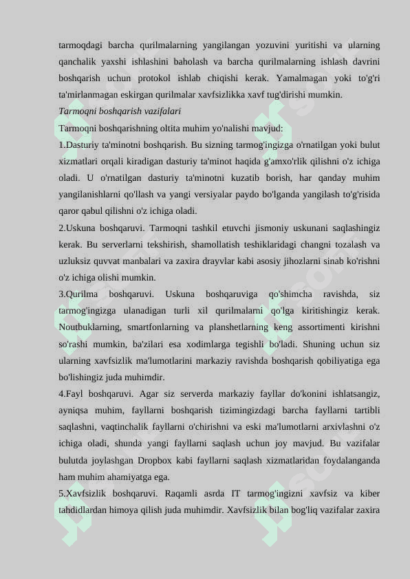 TARMOQ RESURSLARINI BOSHQARISH 2