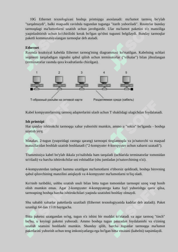 LOKAL TARMOQ TEXNOLOGIYALARI ETHERNET, FAST ETHERNET. TARMOQ SNIFFERLARI YORDAMIDA PAKETLARNI TAHLIL QILISH 2