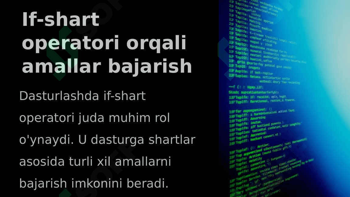 “IF” shart operatori orqali amallar bajaish 2
