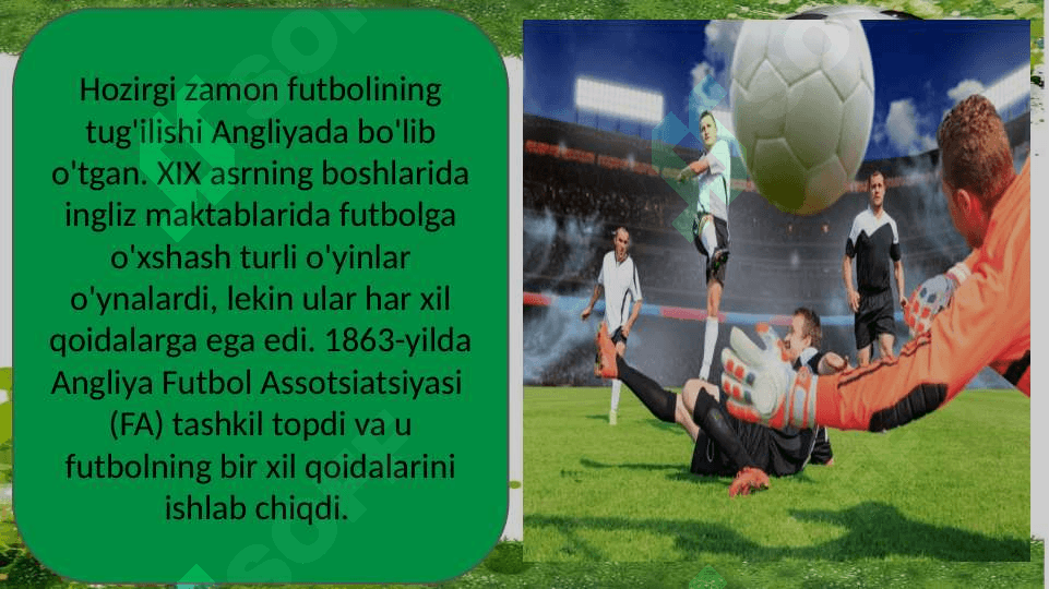 Futbol oʻyinining kelib chiqishi va rivojlanish tarixi 4