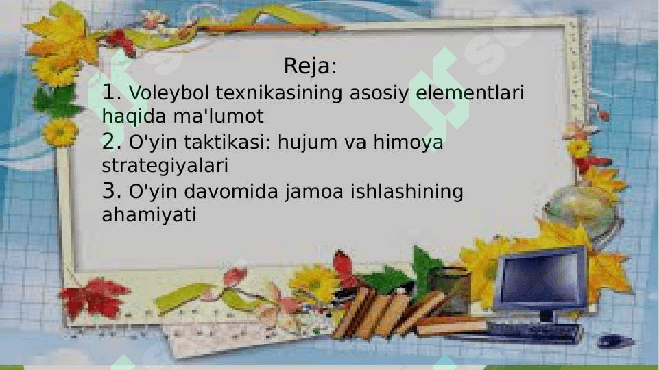 Valebol oʻyining texnikasi va taktikasi 2
