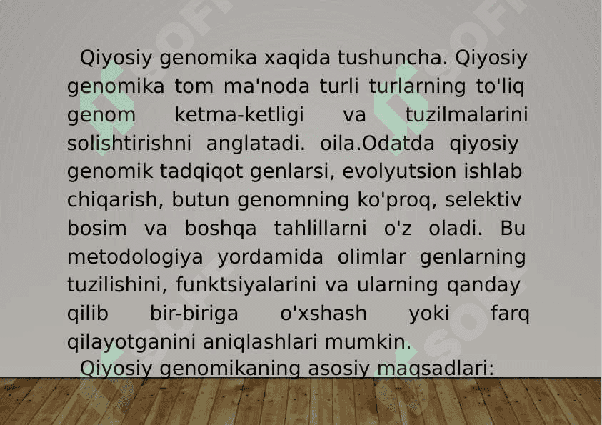 7-Mavzu: Qiyosiy genomika. 2