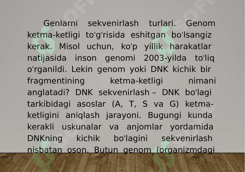 14-Mavzu: Gen va genomlarni sekvenirlash. 2
