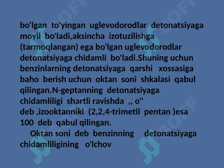 Past oktanli benzinni riforming qilish jarayoni 6