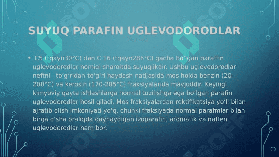 Neft  tarkibidagi parafinlarni (C-C8) aromatlash reaksiyalari 8