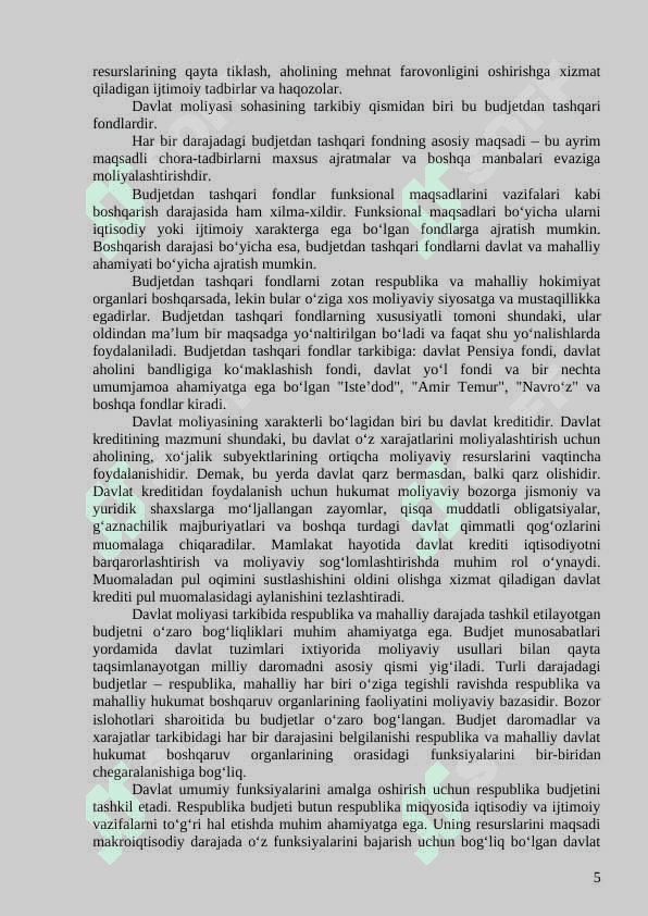 Davlatning moliyaviy siyosati va uning asosiy yo`nalishlari 5