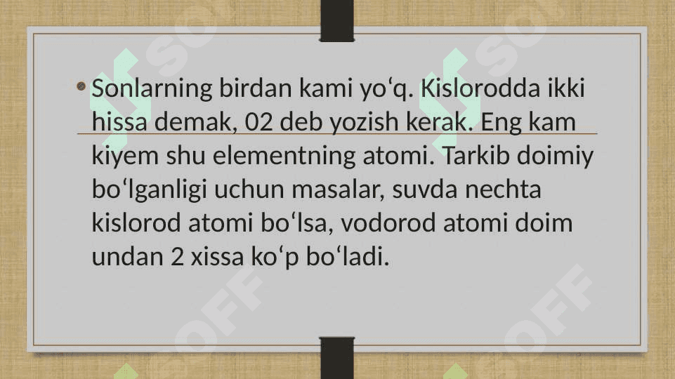 Kannitssaroning atomlar qonuni 8