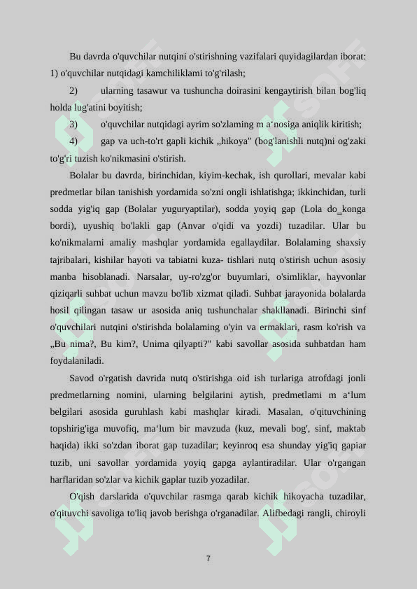 Savod o’rgatish davrida gap ustida ishlash 8