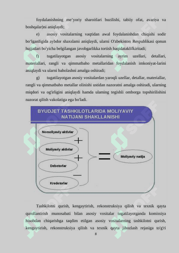 Byudjet tashkilotlarida material qiymatliklarning tarkibi, tayinlanishi va hisobining vazifalari 8