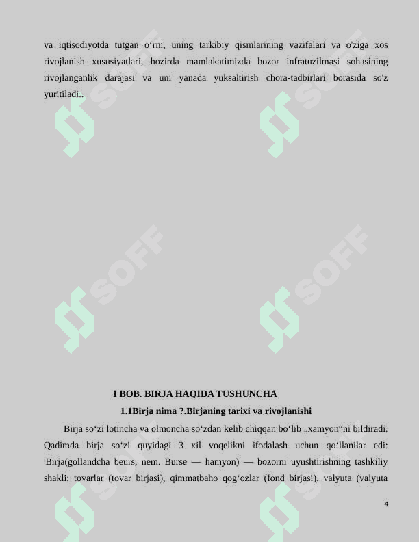 Birja-bozor infrastrukturasining asosiy bo’g’ini 4