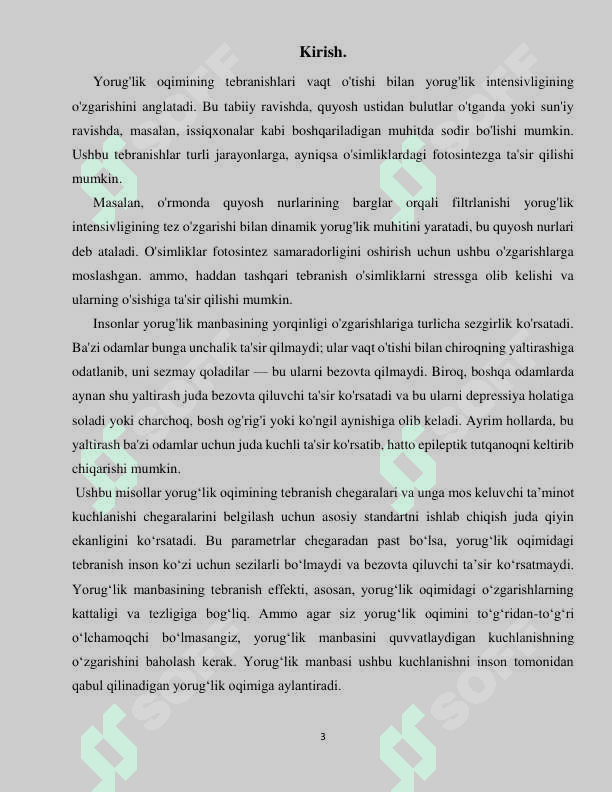 Yorug’lik oqimi fluktuatsiyalari 3