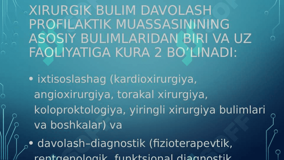 Jarroxlik bo’limining ish tartibi 3