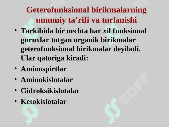 Poli va geterofunksional va geteroxalqali birikmalar 3