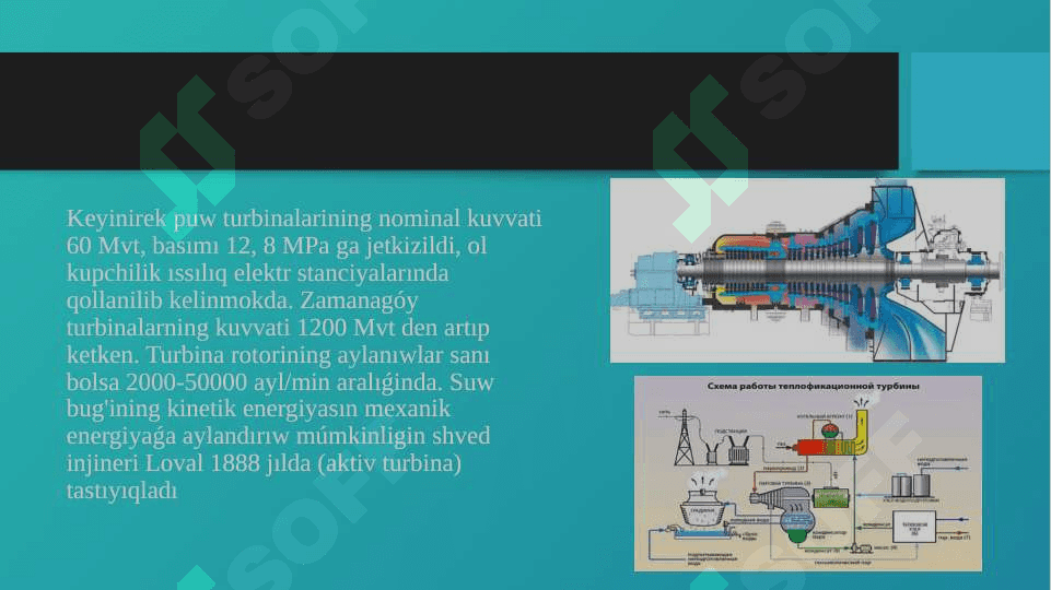 Puw turbinaları, onıń kobstrukciyası hám islew principleri 4