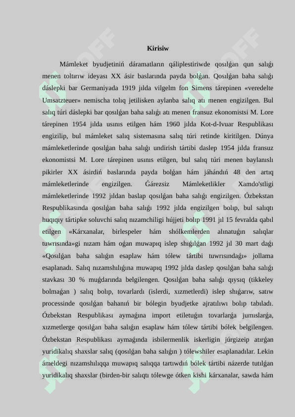 Qosılģan qun salıģı tόlewshilerdiń quramı, salıq obyekti hám salıq stavkalar 2