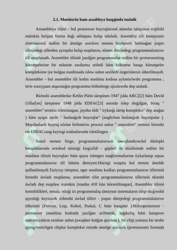 Qurılmalardı monitoring etiw sistemaların proektlestiriw 3