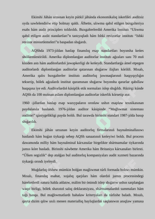 Xalıq aralıq audit standartların islep shıǵıw hám qollanıw etiw procesi 4