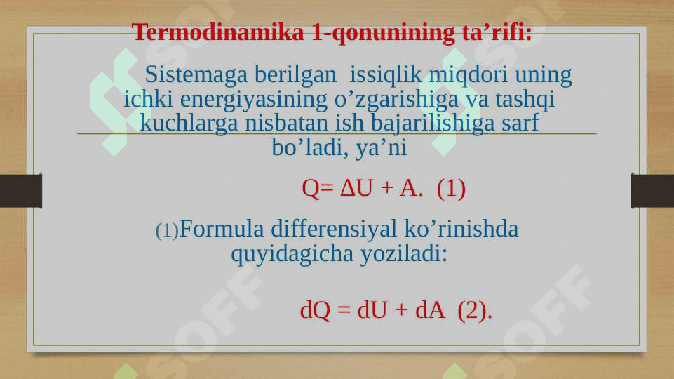 Termodinamika qonunlari va ularning tadbiqini o’rganish 2