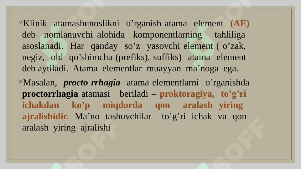 Кlinik terminologiyaga kirish. Кlinik atamalar yasash usullari. Suffiksatsiya 3
