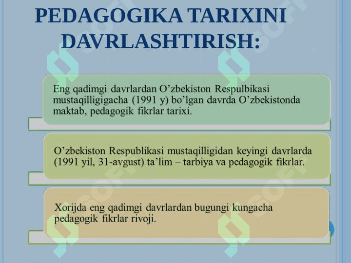 Pedagogika tarixi kursiga kirish. Eng qadimgi davrlardan VII asrgacha ta’lim-tarbiya va pedagogik fikrlar 7