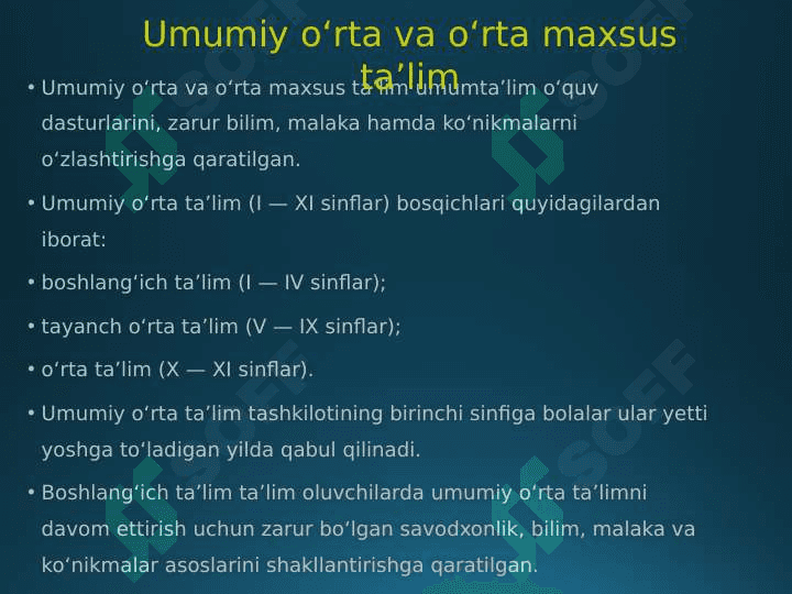 O’zbekiston Respublikasi ta’lim tizimi 5