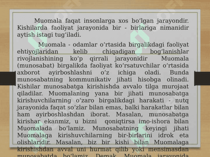 Muomalaning  psixologik asoslari 2