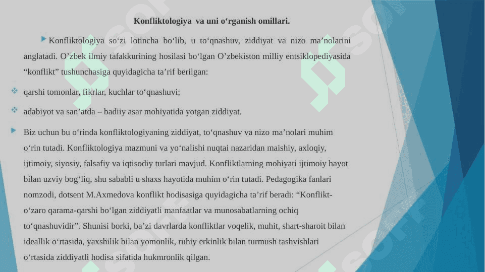Pedagogik konfliktologiya va nizolarni bartaraf etish yo’llari 2