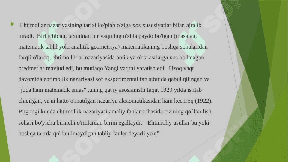 Entropiyaning ehtimollik nazariyasi 2