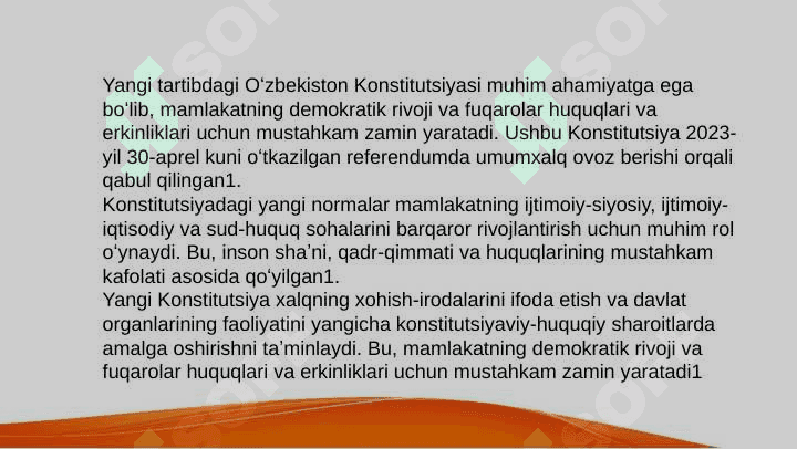 Yangi tartibdagi Oʻzbekiston Konstitutsiyasining zarurati va mohiyati 2