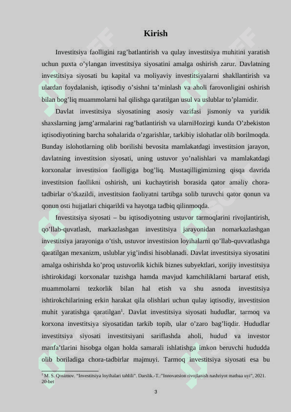 Davlat investitsiya siyosatining maqsadi  mohiyati va ustuvor yo’nalishlari 3