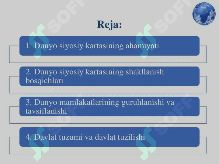 Hozirgi zamon dunyo siyosiy kartasi 2