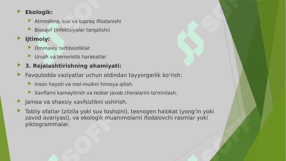 Favqulodda vaziyatlarda hayot xavfsizligini ta'minlash bo'yicha tadbirlarni rejalashtirish 4