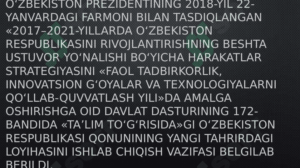 O’zbekison Respublikasida ta’lim tizmini rivojlantirishning konseptual asoslari 2
