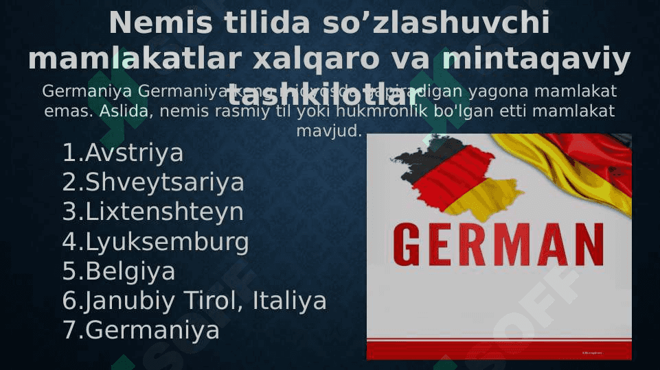 Nemis tilida so’zlashuvchi mamlakatlar xalqaro va mintaqaviy tashkilotlar 2