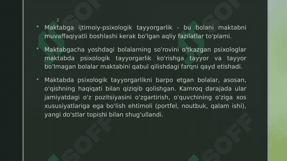 Maktabga psixologik tayyorgarlik tushunchasi 3