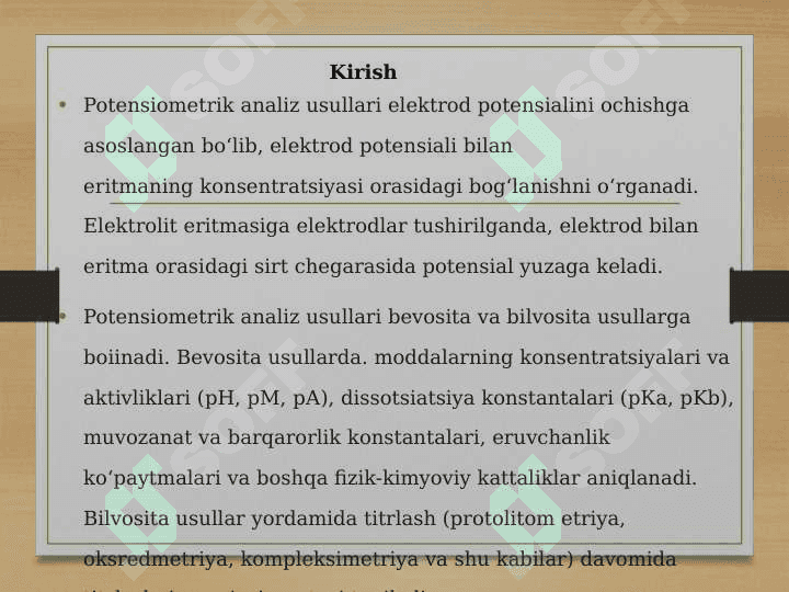 Sulfat va nitrat kislota aralashmalarini potensiometrik aniqlash 2