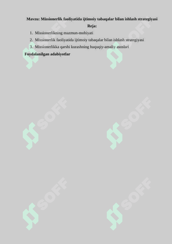 Missionerlik faoliyatida ijtimoiy tabaqalar bilan ishlash strategiyasi 2