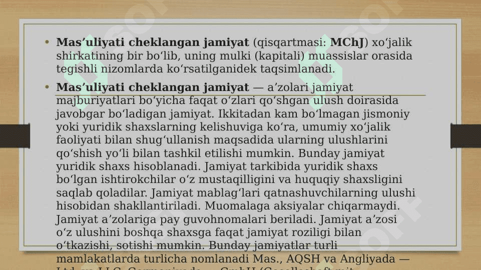 Masʼuliyati cheklangan jamiyat 2