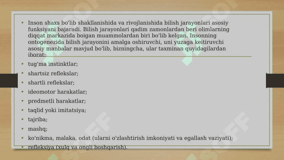 BILISH JARAYONLARI 3